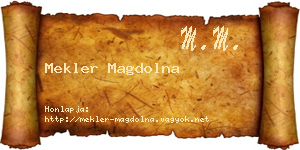 Mekler Magdolna névjegykártya
