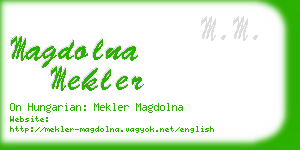 magdolna mekler business card